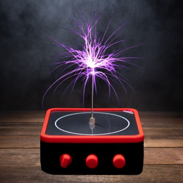 Bobine Tesla musicale, version éclair Bobine Tesla, longueur d'éclair réglable de 0 à 15 cm, arc artificiel tactile, trois modes librement commutables, matériel pédagogique pour expériences scientifiq