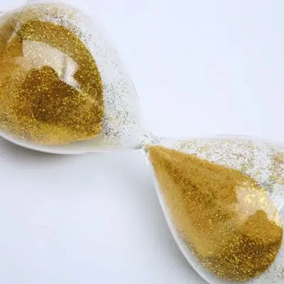 Sablier Paillettes Dorées