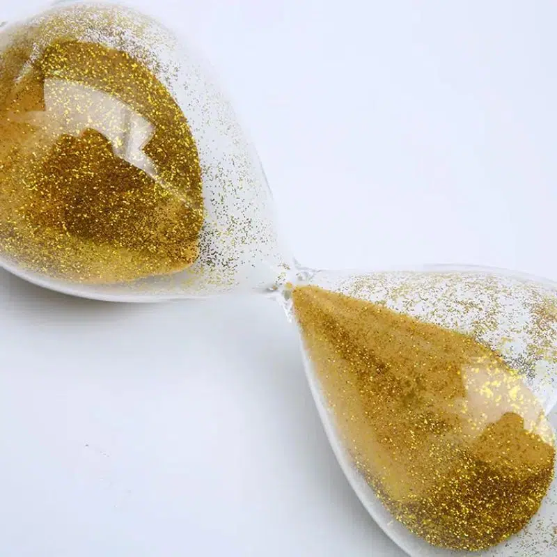 Sablier Paillettes Dorées