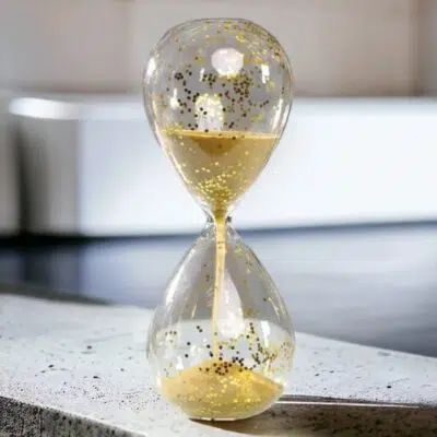 Sablier Paillettes Dorées