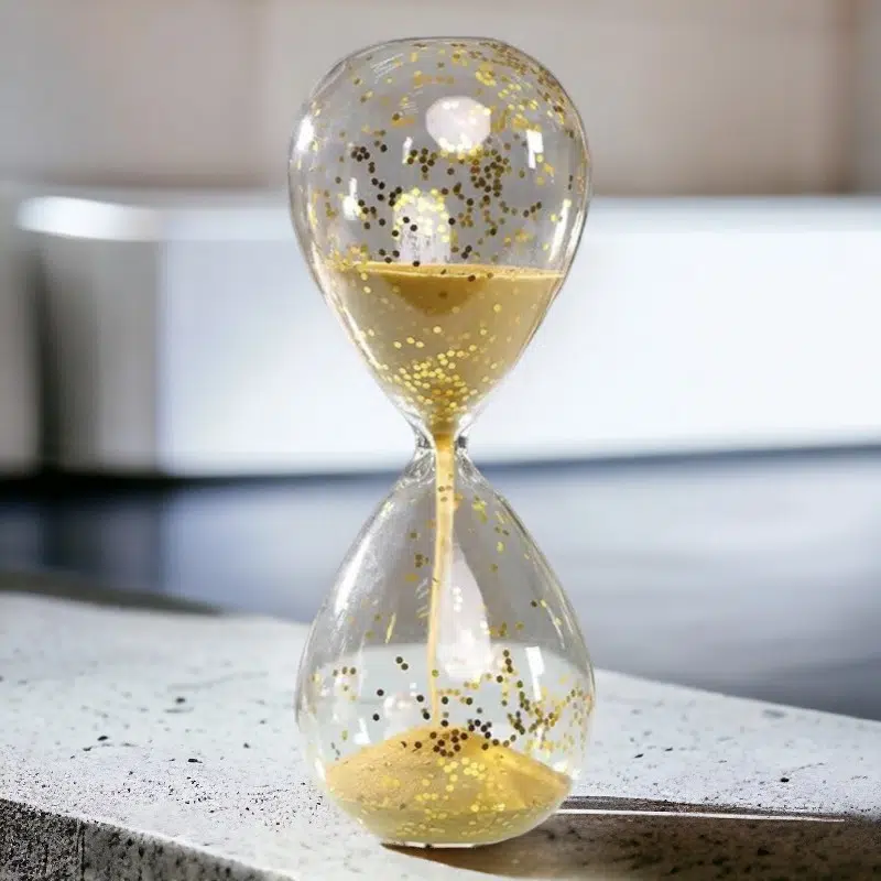Sablier Paillettes Dorées