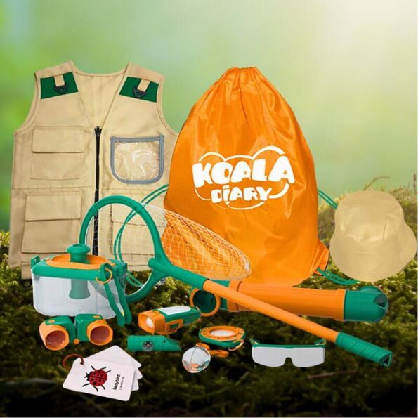 Kulveanju Kit Exploration Enfant 12 Pièces - Kit Observation Insectes Avec Boîte, Loupe, Filet Et Accessoires - Cadeau 3-6 Ans