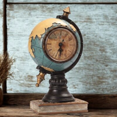 Horloge Globe Terrestre Vintage de Bureau