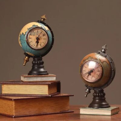 Horloge Globe Terrestre Vintage de Bureau