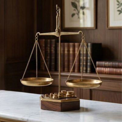 Balance Ancienne à Plateaux avec poids