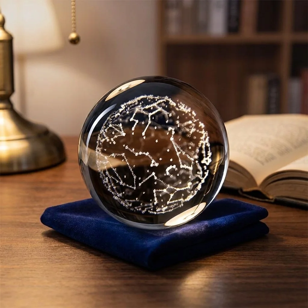 Boule de Cristal Constellations Gravée