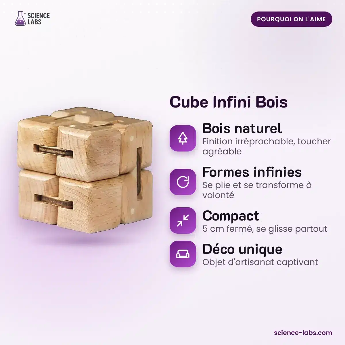 Cube Infini Bois : les avantages