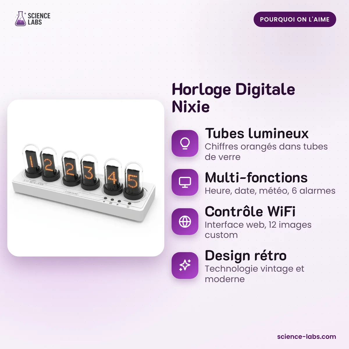 Horloge Digitale Nixie : les avantages