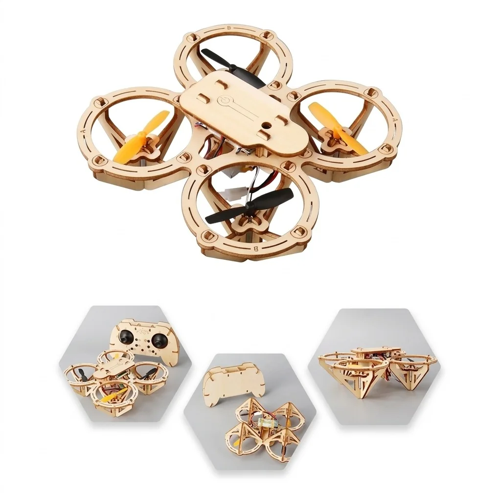 Drone en Bois à Assembler avec Télécommande