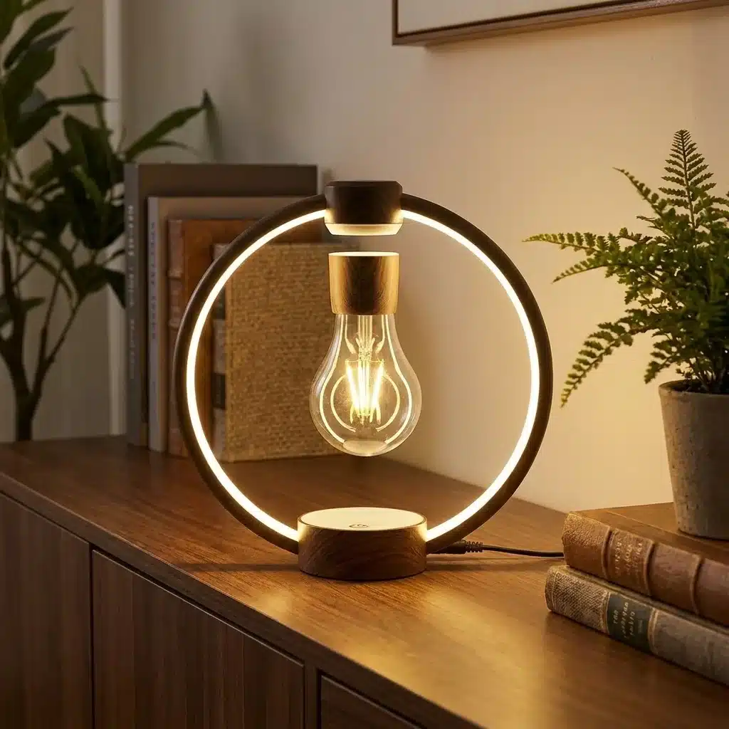 Lampe Cercle Lumineux à Ampoule Suspendue : mise en situation