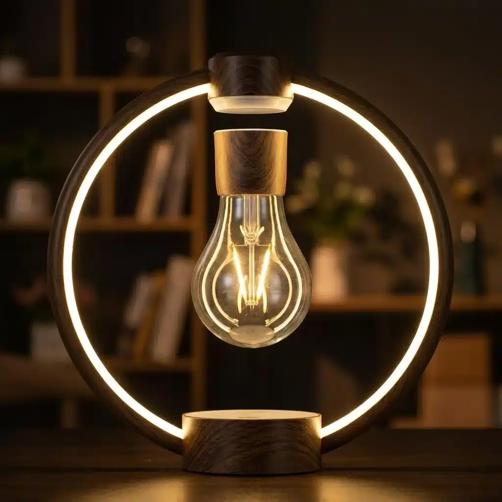 Lampe Cercle Lumineux à Ampoule Suspendue : autre angle