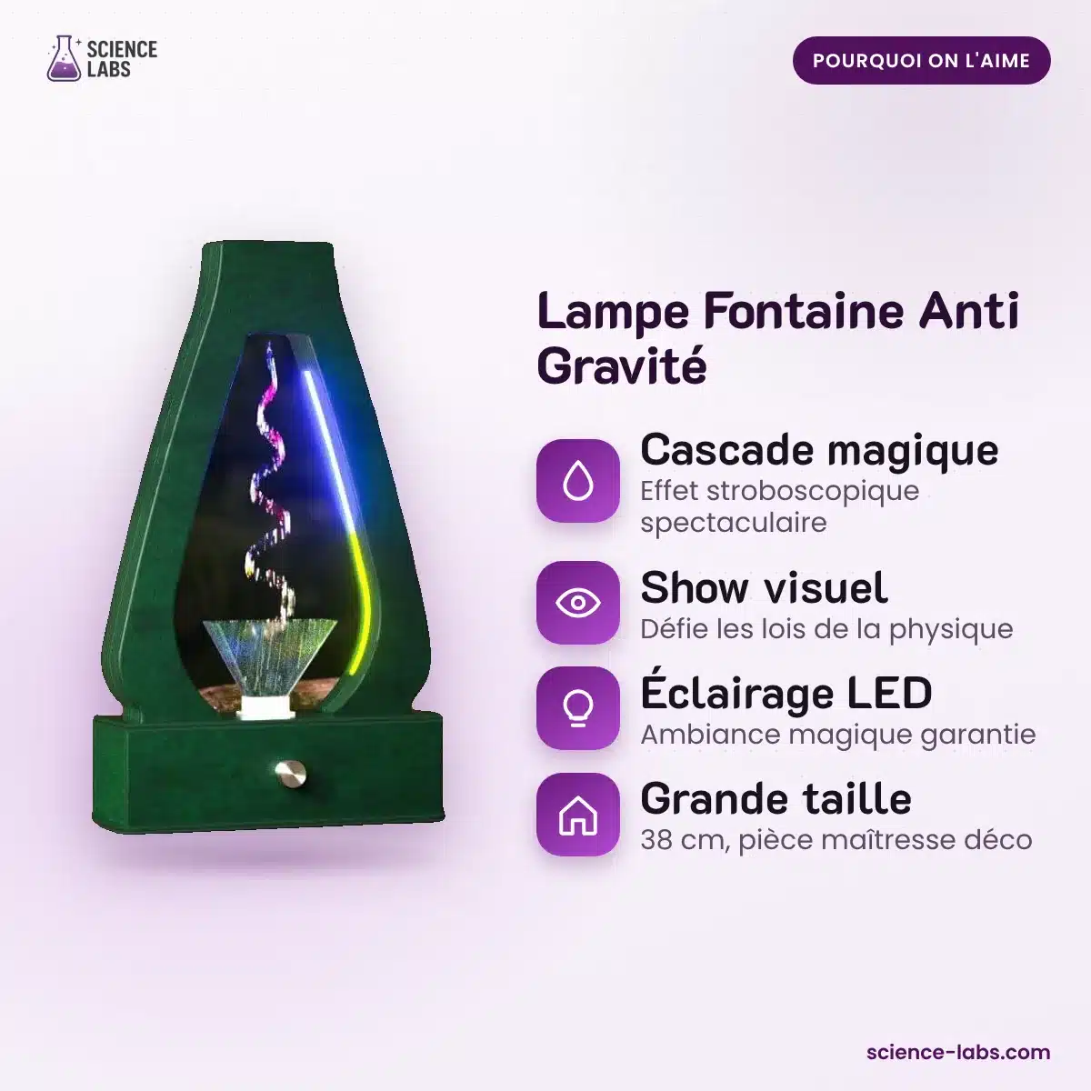 Lampe Fontaine Anti Gravité : les avantages