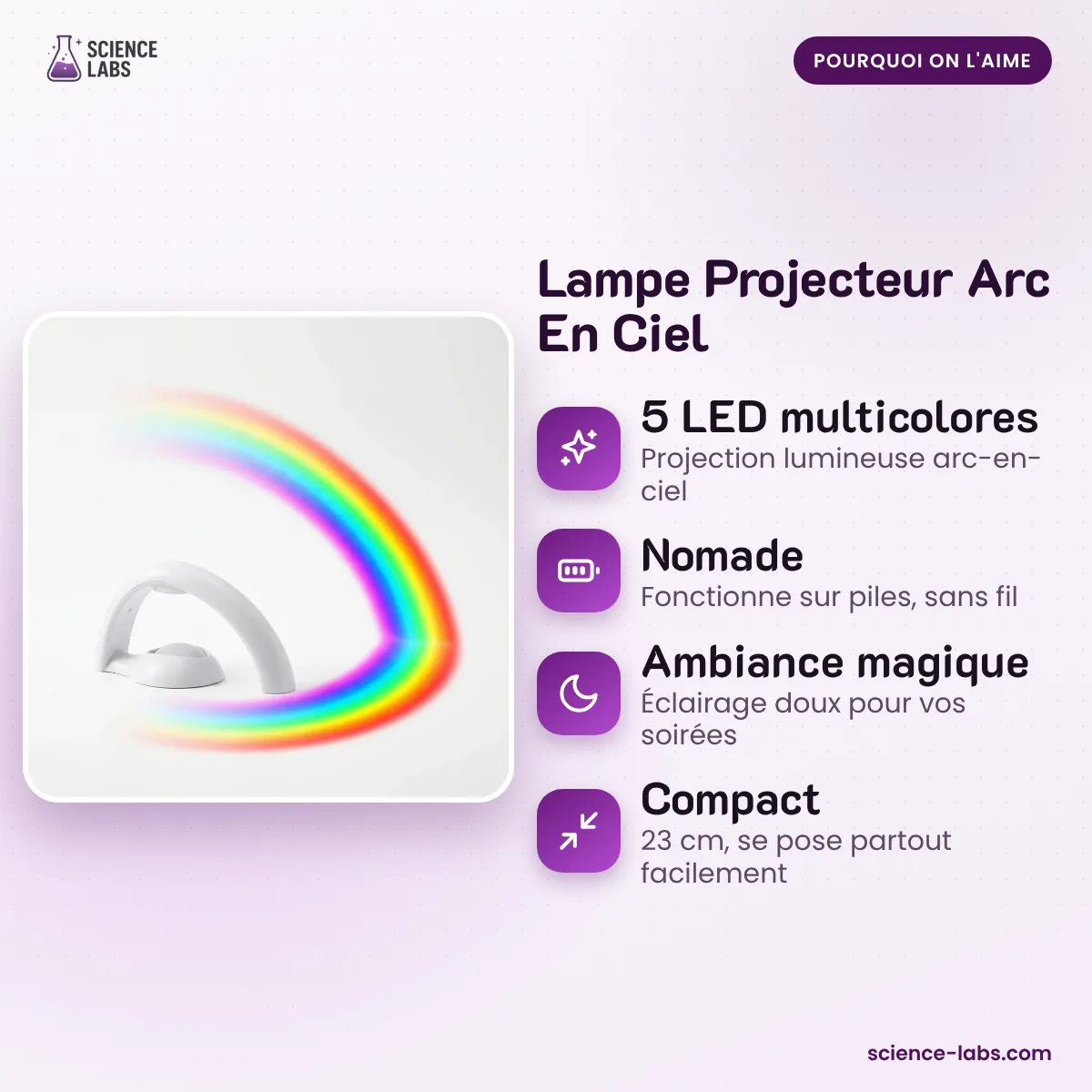 Lampe Projecteur Arc En Ciel : les avantages