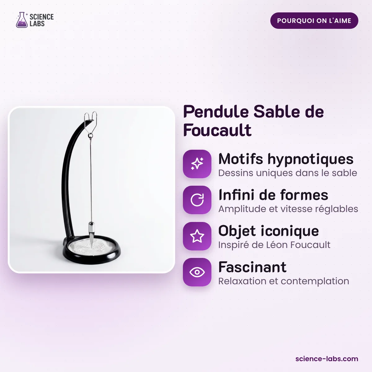 Pendule Sable de Foucault : les avantages
