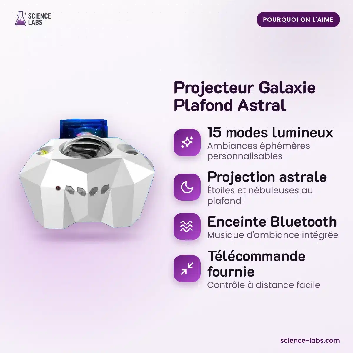 Projecteur Galaxie Plafond Astral : les avantages