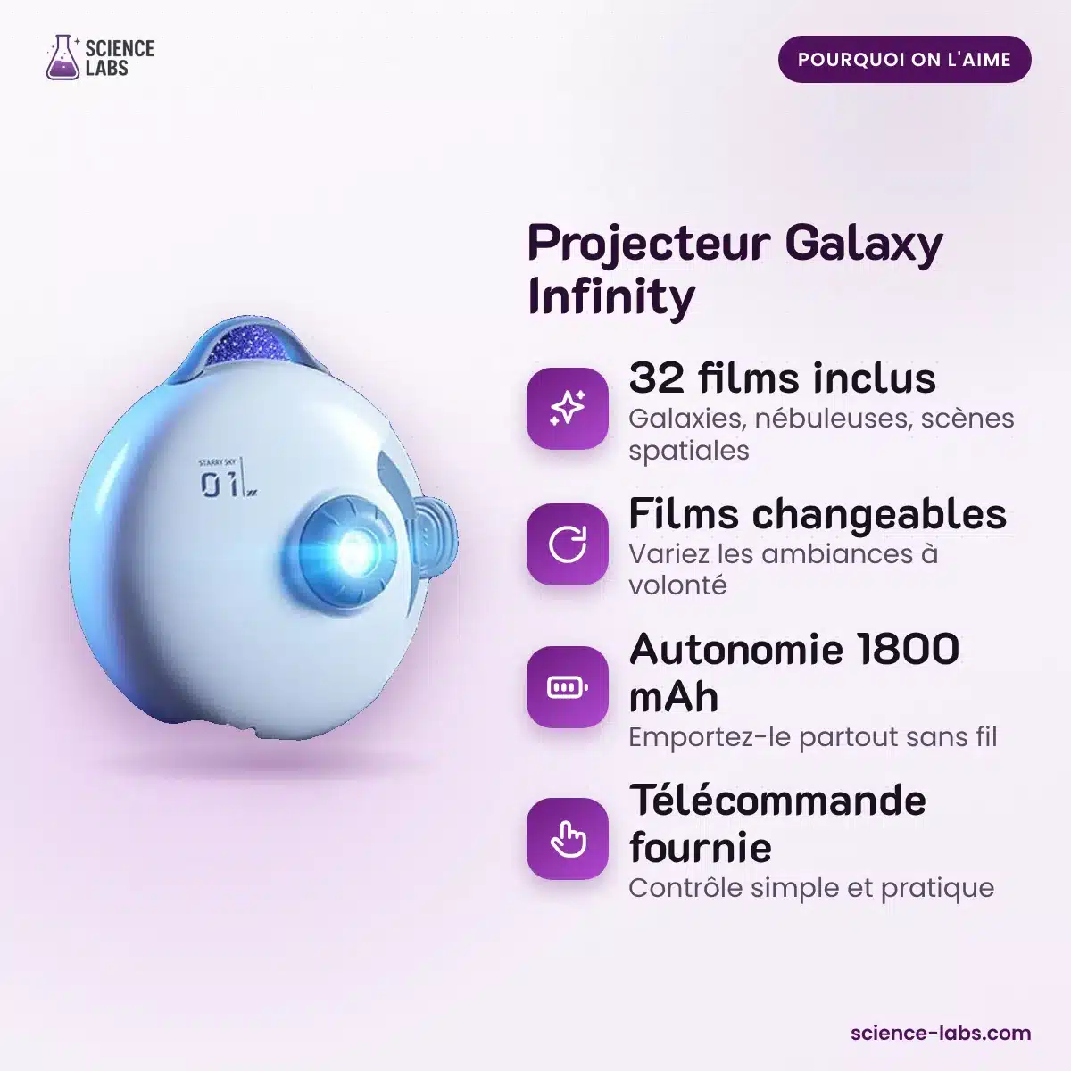 Projecteur Galaxy Infinity : les avantages