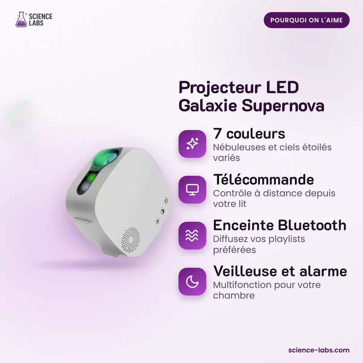 Projecteur LED Galaxie Supernova : les avantages