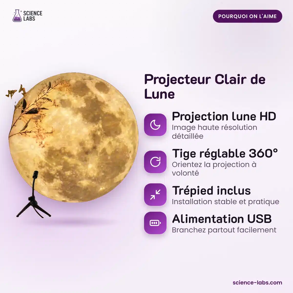 Projecteur Clair de Lune : les avantages