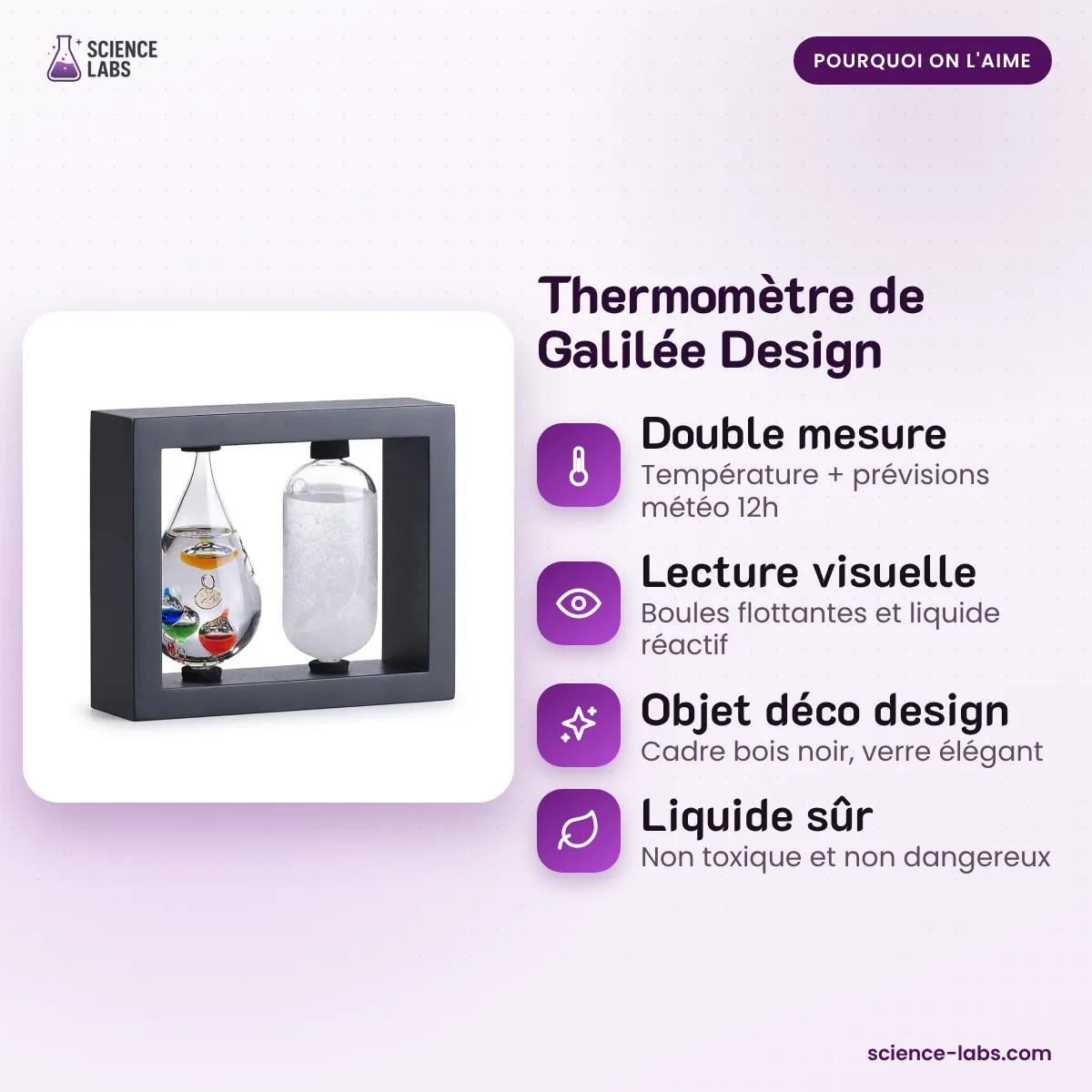 Thermomètre de Galilée Design : les avantages